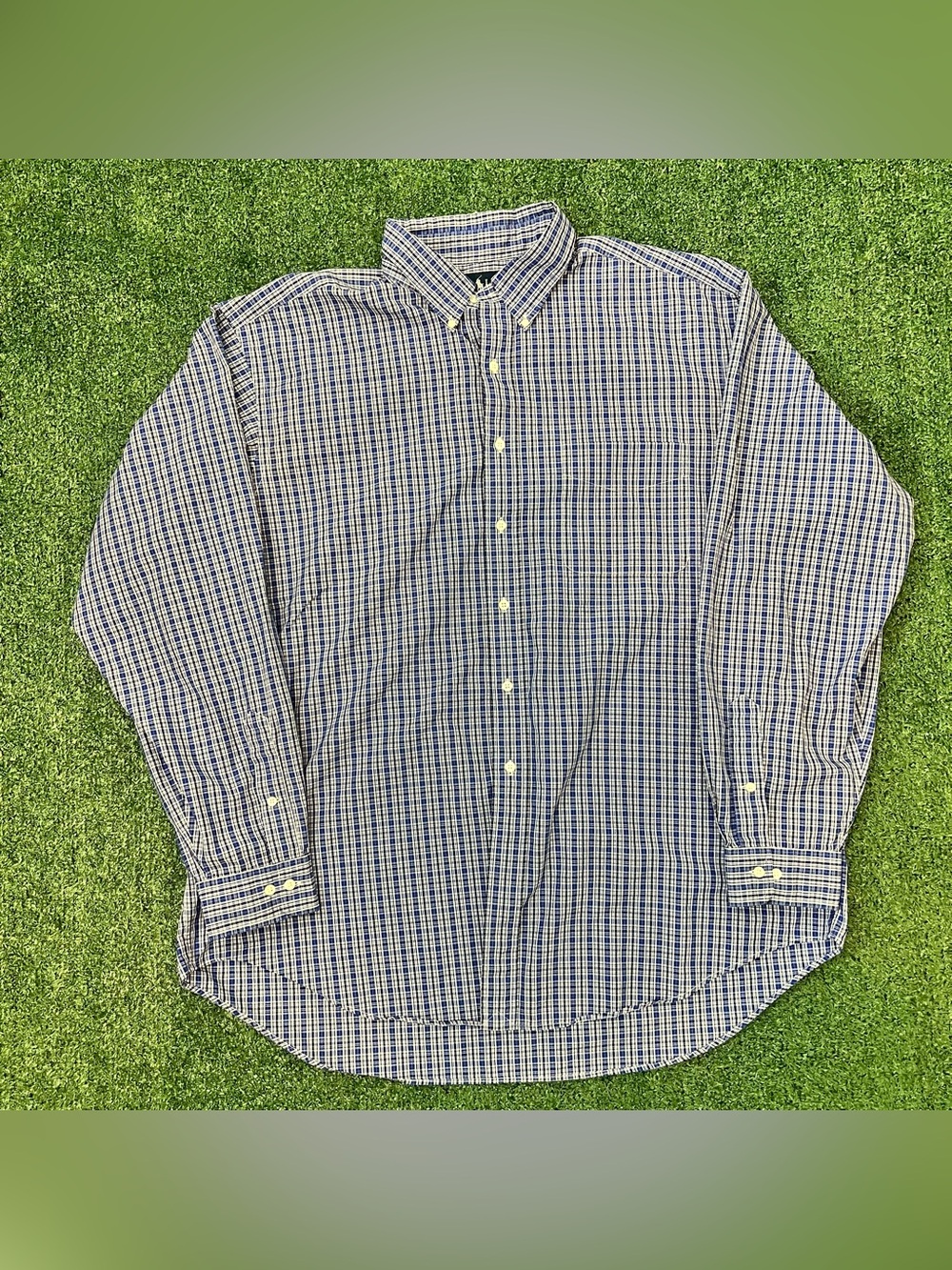 Ralph Lauren Blue Plaid Classic Fit Button Down Long Sleeve Shirt Men's Size XXL